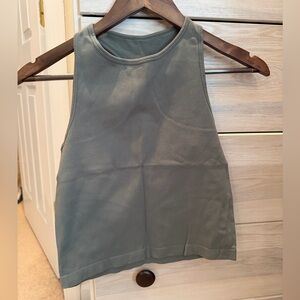 Free People Olive Green Ribbed Crewneck Tank
